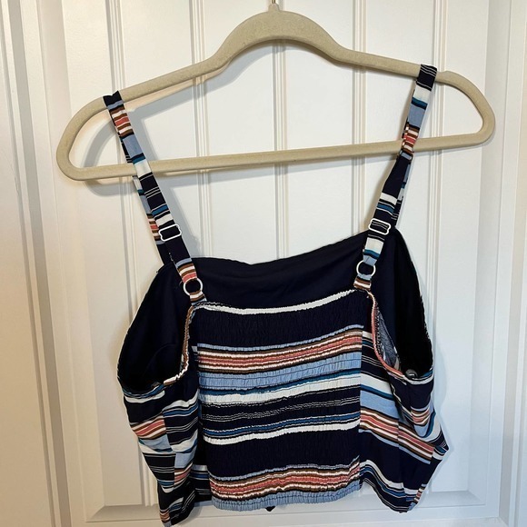 Live to be Spoiled Striped Sleeveless Button Front Crop Top XXL - Picture 10 of 10